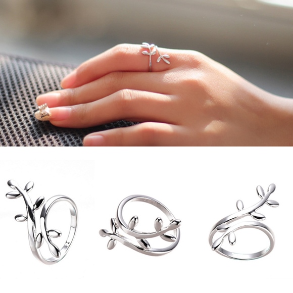 Jewelry - Silver Leaf Branch Adjustable Wrap Ring